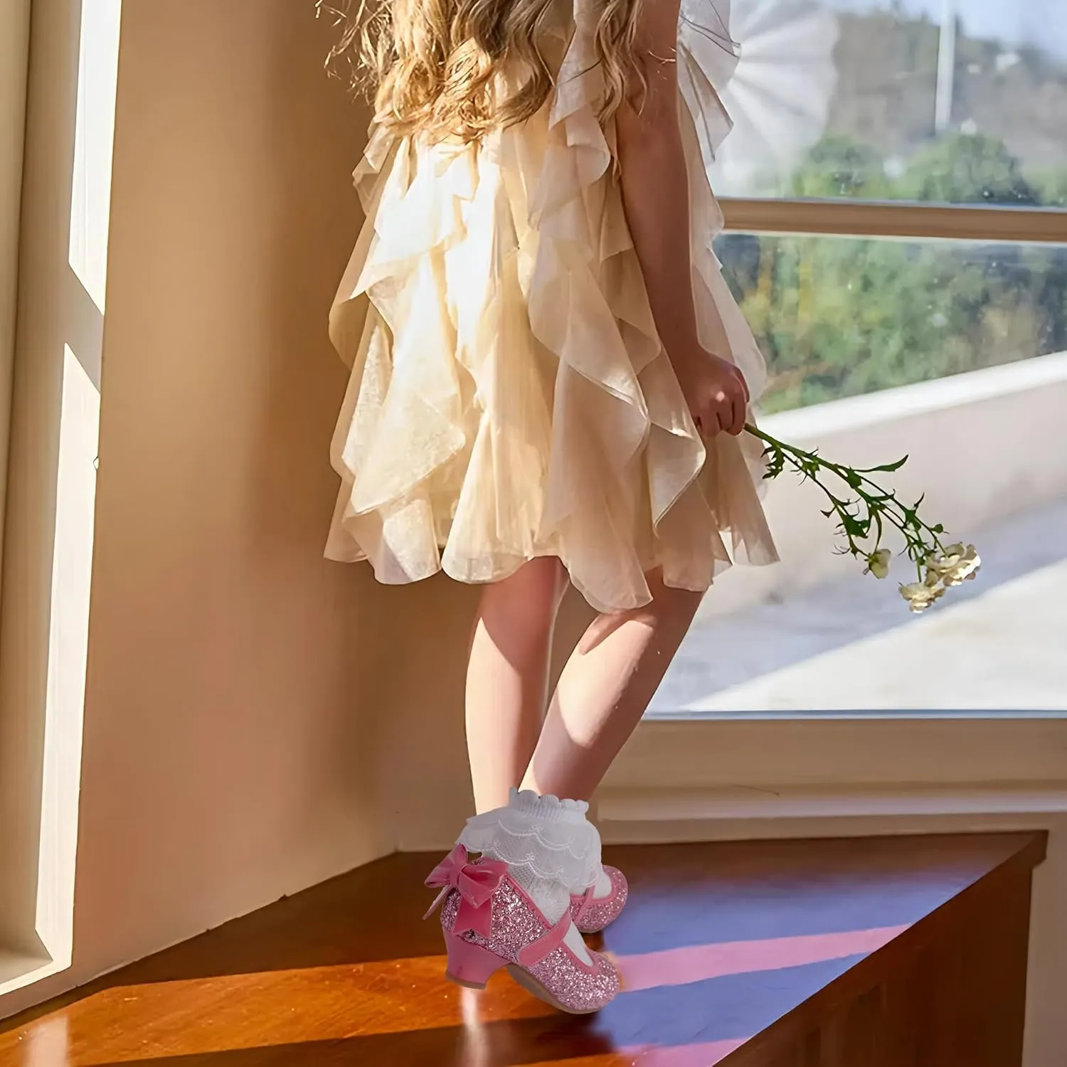Youdesney Girls Dress Shoes, Mary Jane Flower Girls Shoes, Cute Princess Low Heels for School, Wedding, Party (Toddler/Little Kids/Big Kids)