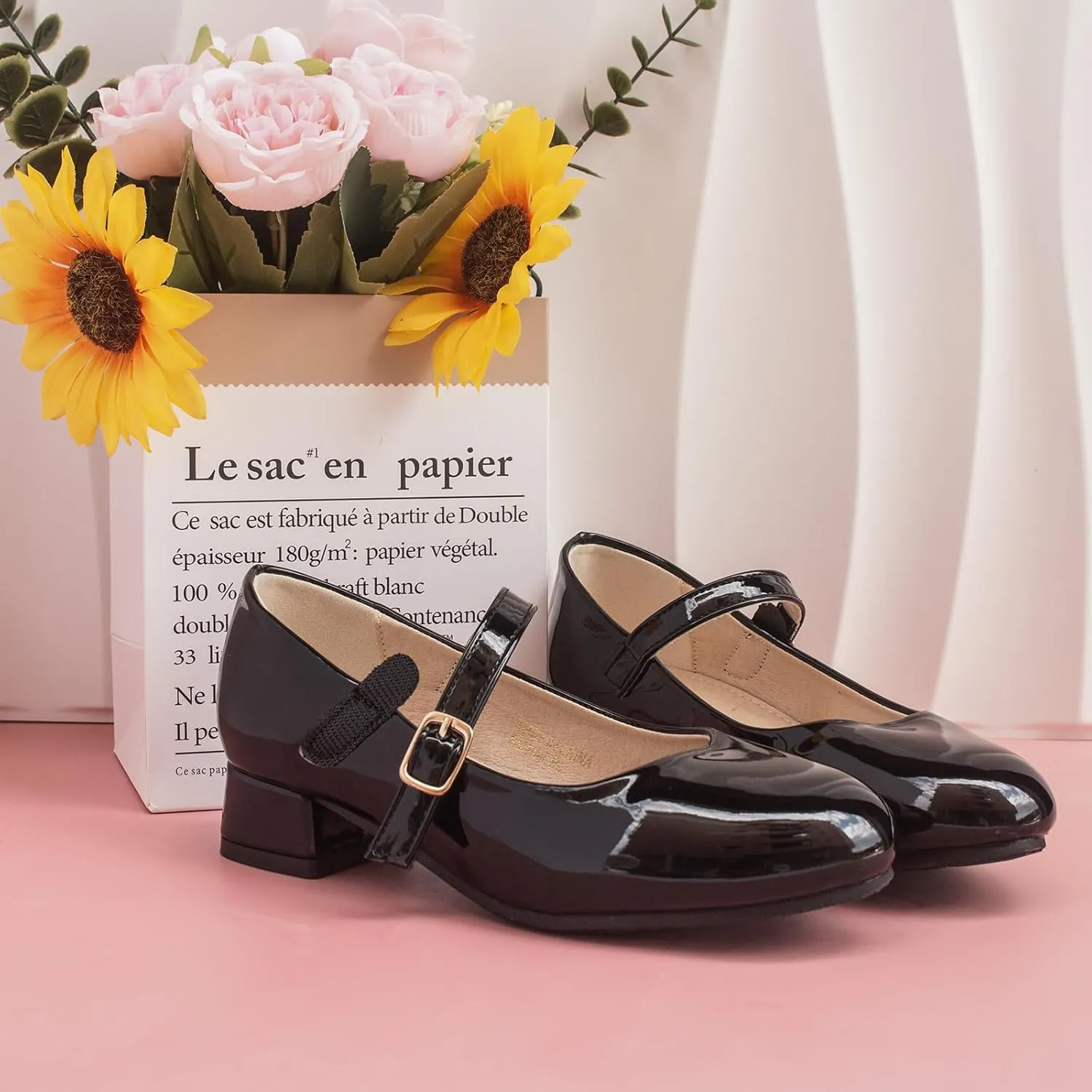 Youdesney Girls Dress Shoes, Mary Jane Flower Girls Shoes, Cute Princess Low Heels for School, Wedding, Party (Toddler/Little Kids/Big Kids)
