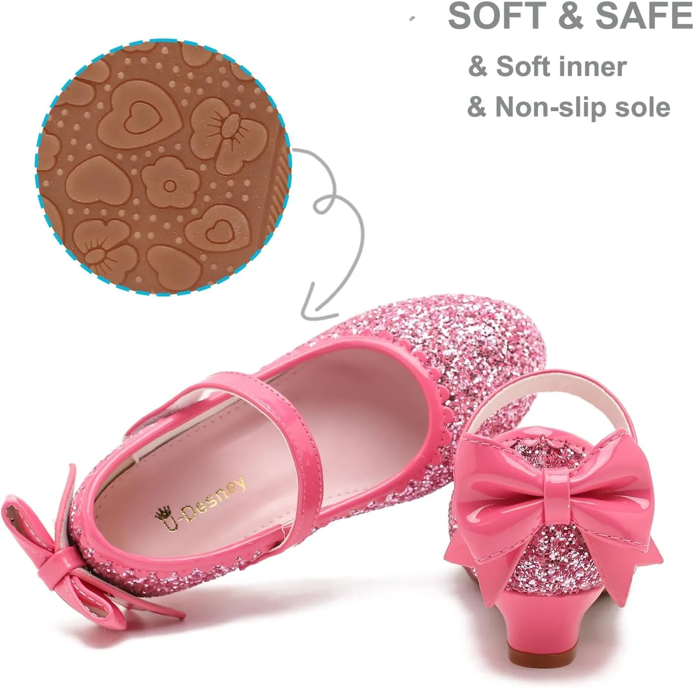 Youdesney Girls Dress Shoes, Mary Jane Flower Girls Shoes, Cute Princess Low Heels for School, Wedding, Party (Toddler/Little Kids/Big Kids)