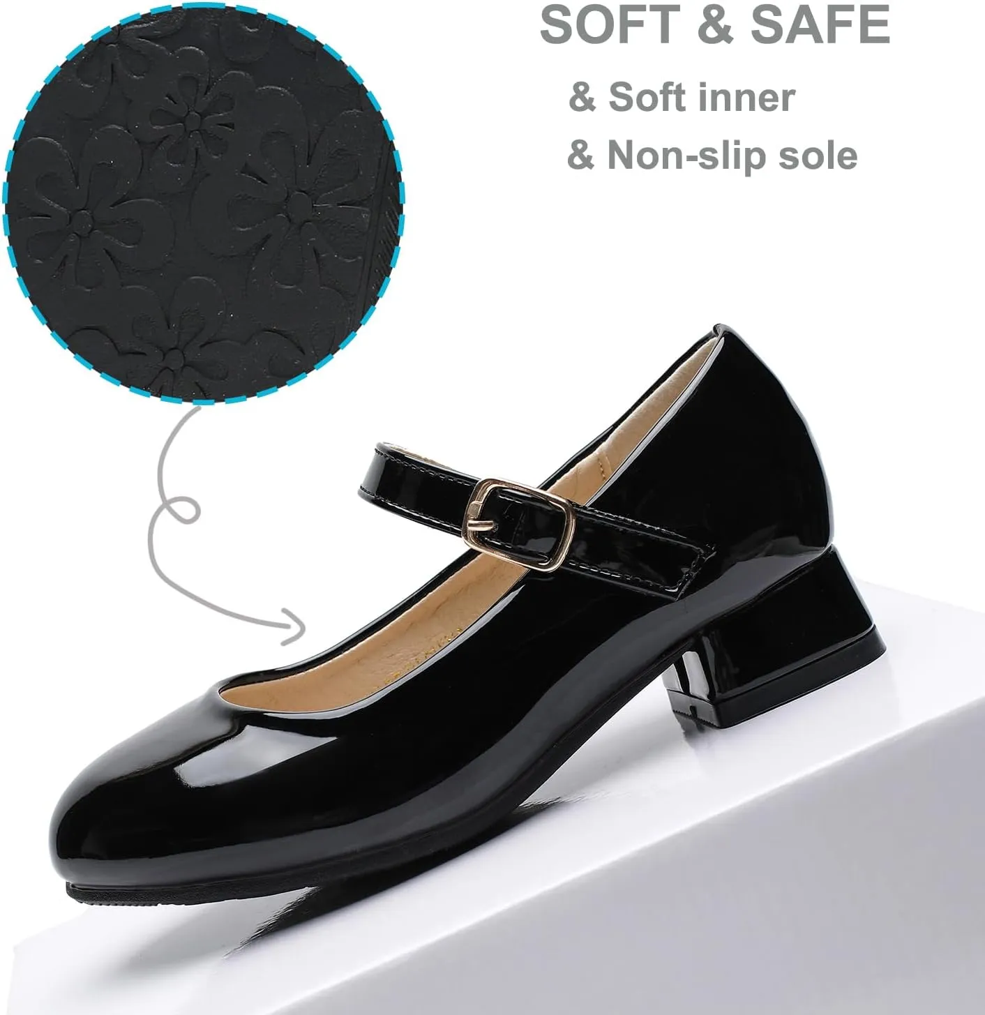 Youdesney Girls Dress Shoes, Mary Jane Flower Girls Shoes, Cute Princess Low Heels for School, Wedding, Party (Toddler/Little Kids/Big Kids)