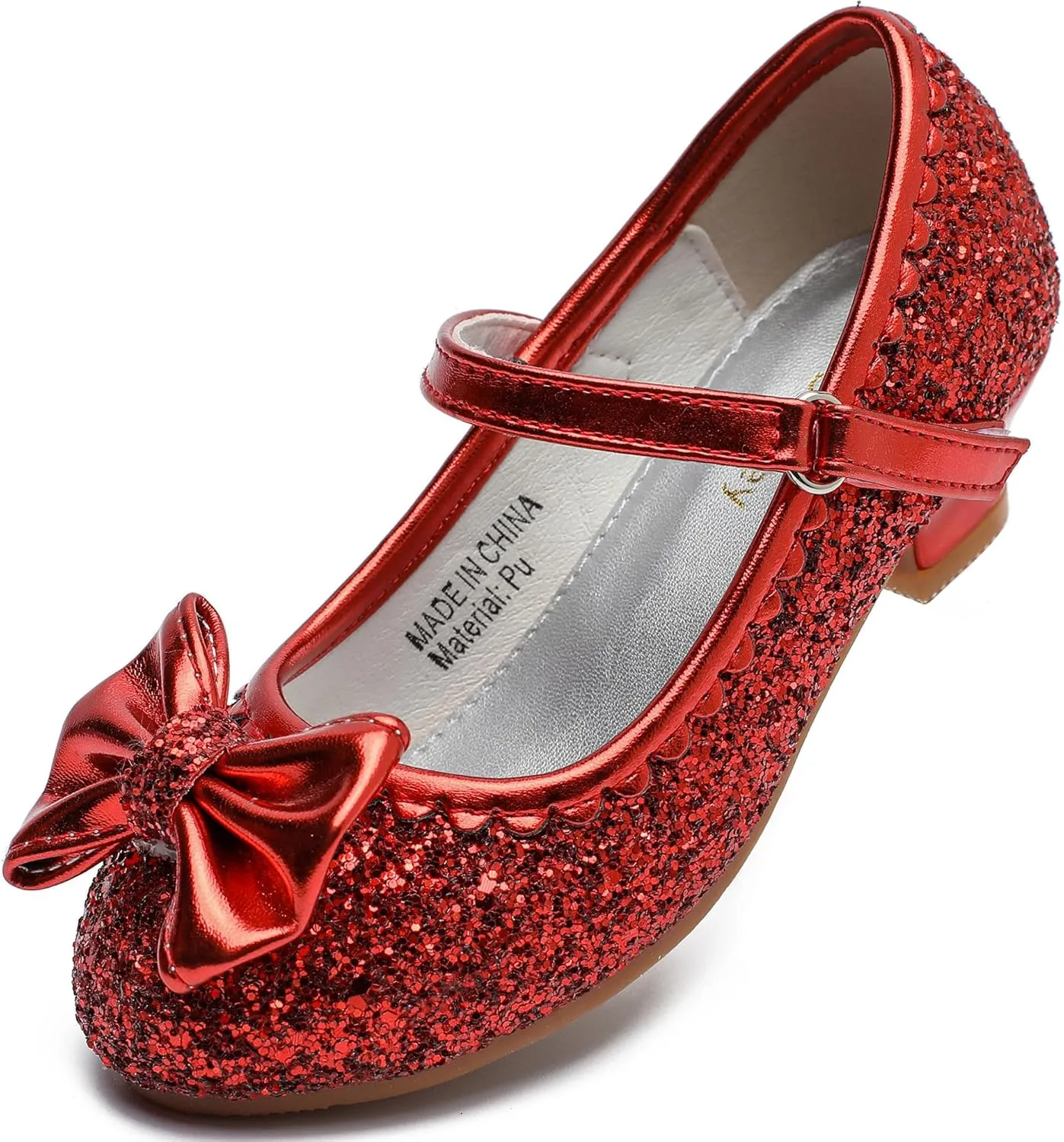 Youdesney Girls Dress Shoes, Mary Jane Sparkly Flower Girls Pumps, Cute Princess Low Heels for School, Wedding, Party (Toddler/Little Kids/Big Kids)