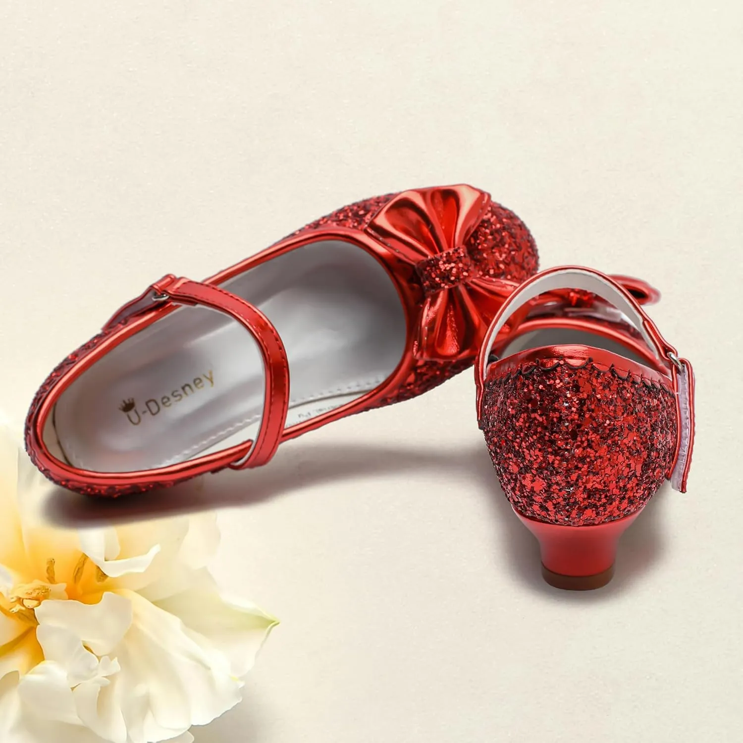 Youdesney Girls Dress Shoes, Mary Jane Sparkly Flower Girls Pumps, Cute Princess Low Heels for School, Wedding, Party (Toddler/Little Kids/Big Kids)