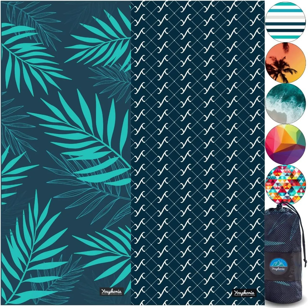 Youphoria Microfiber Travel Towel Fast Drying Lightweight - Quick Dry Towel for Camping, Beach, Backpacking, Hiking & Sport
