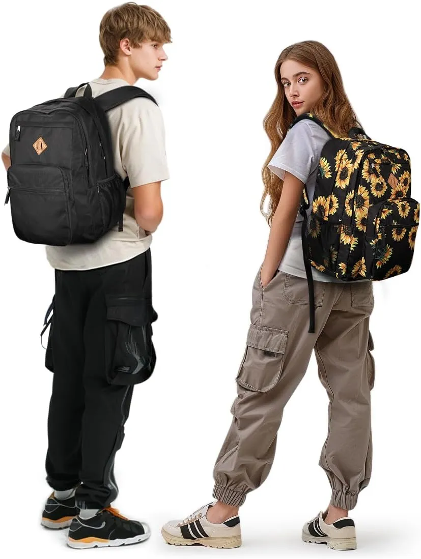 ZORFIN 26L Backpack for School, College, and Travel: Water Resistant Bookbag with 8 Compartments - Greenyellow