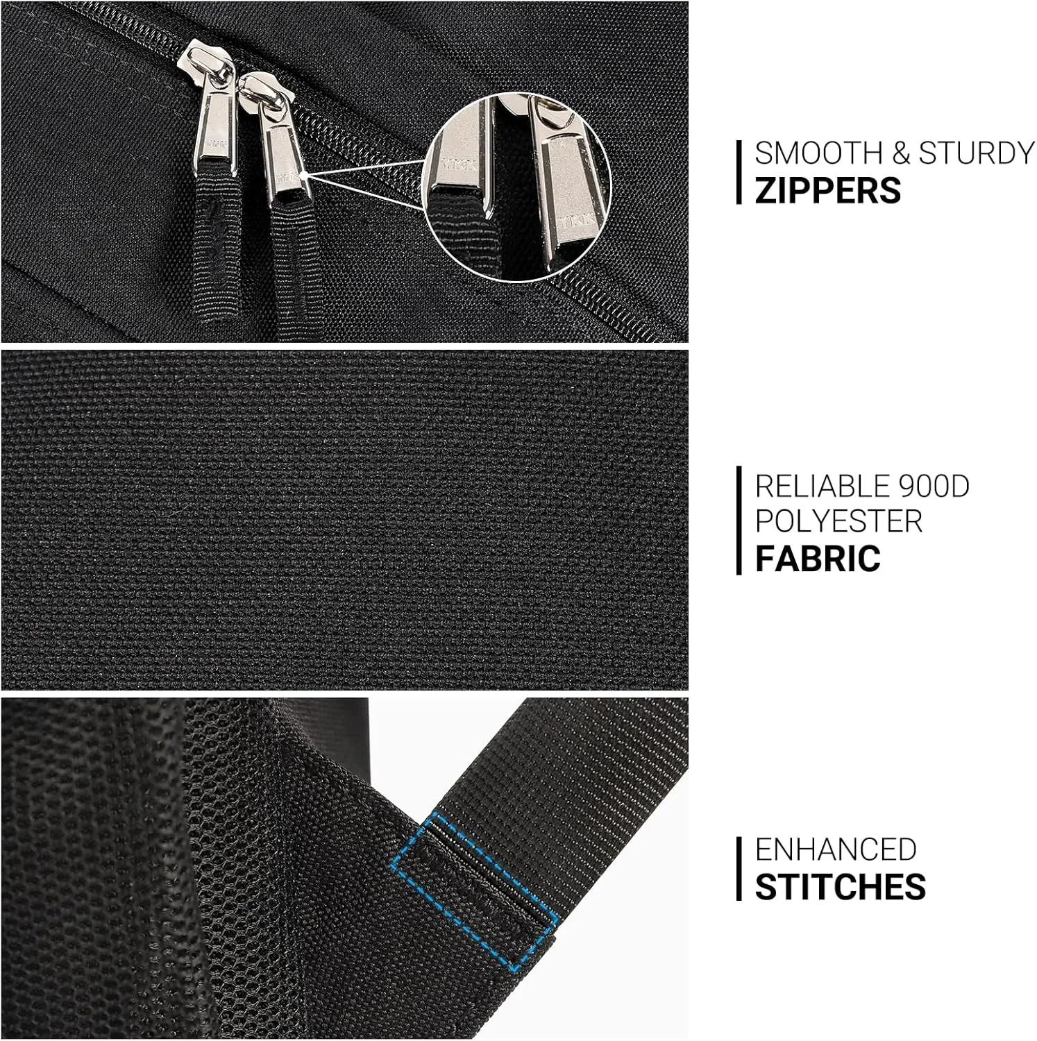 ZORFIN 36L Black Backpack for School, College, and Travel: Water Resistant Bookbag with 8 Compartments
